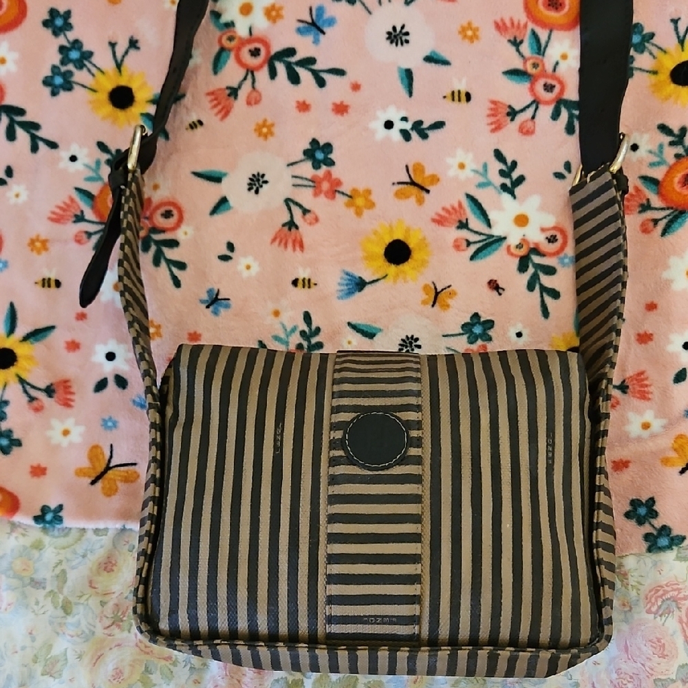 Striped Brown and Black Women's Bag